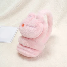 Crianças dos desenhos animados earmuffs inverno adorável engrossar pelúcia earmuffs alta qualidade cor sólida crianças dos desenhos animados gato orelha mais quente pele earmuff