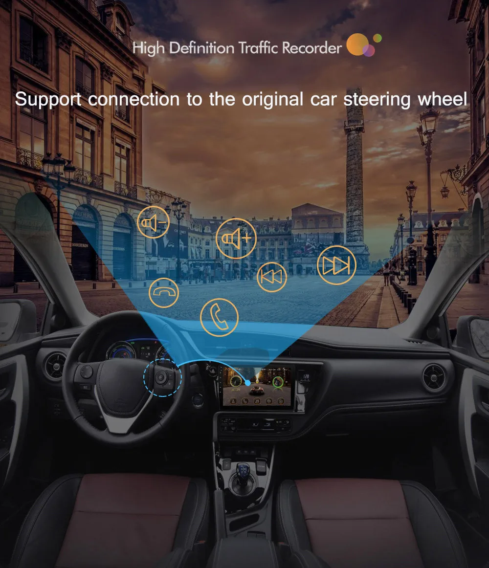 9 Inch Car HD Touch Screen Bluetooth Android Stereo Player 2 Din Radio GPS Navigation Mirror link  MP5 Android 8.1 Support WIFi (18)