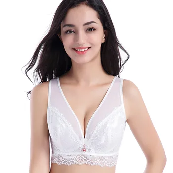 

Plus Size Lace Bras Sexy Women's Bra Lingerie Push Up Brassiere C D E Large Cup Underwire Bralette Breathable Female Underwear