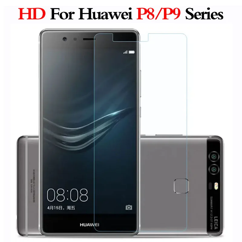 2 шт HD закаленное стекло для huawei p8 p9 lite 2015 2016 2017 мини плюс легкий протектор экрана