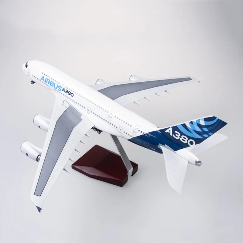 Tanie 1 160 skala model samolotu Airbus A380 Prototype Airline Diecast z LED Light dzieci kolekcjonerski model samolotu prezent