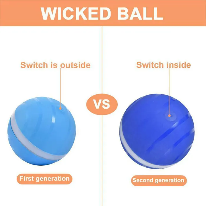 Plastic Glowing Wicked Ball Pet Dog Cat Toys Electric LED Waterproof Roller Ball Toy DC156
