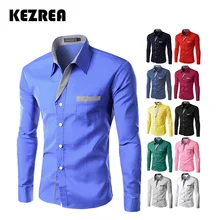 Kezera модный бренд Camisa Masculina рубашка с длинными рукавами для мужчин корейский тонкий дизайн формальная повседневная мужская рубашка Размер M-4XL
