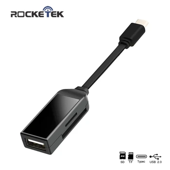 

Rocketek type-c usb otg phone type c multi 2 in 1 memory card reader adapter for SD/TF micro SD pc computer laptop accessories