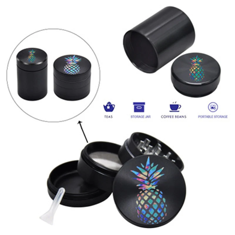 4-layer 50MM Aluminum Herb Grinder Metal Smoking Stash Storage Jar Smoke Hand Pipe gift 45MM cigarette Box | Дом и сад