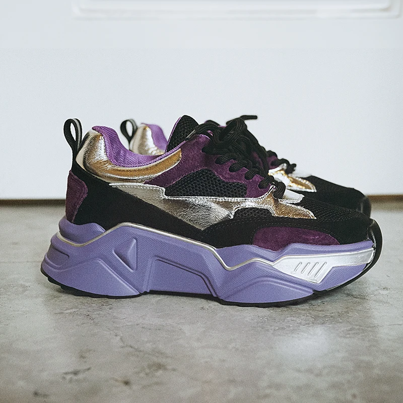 Chaussures femme; кроссовки на платформе; женская повседневная обувь из коровьей кожи; Разноцветные Женские кроссовки; basket femme zapatos mujer