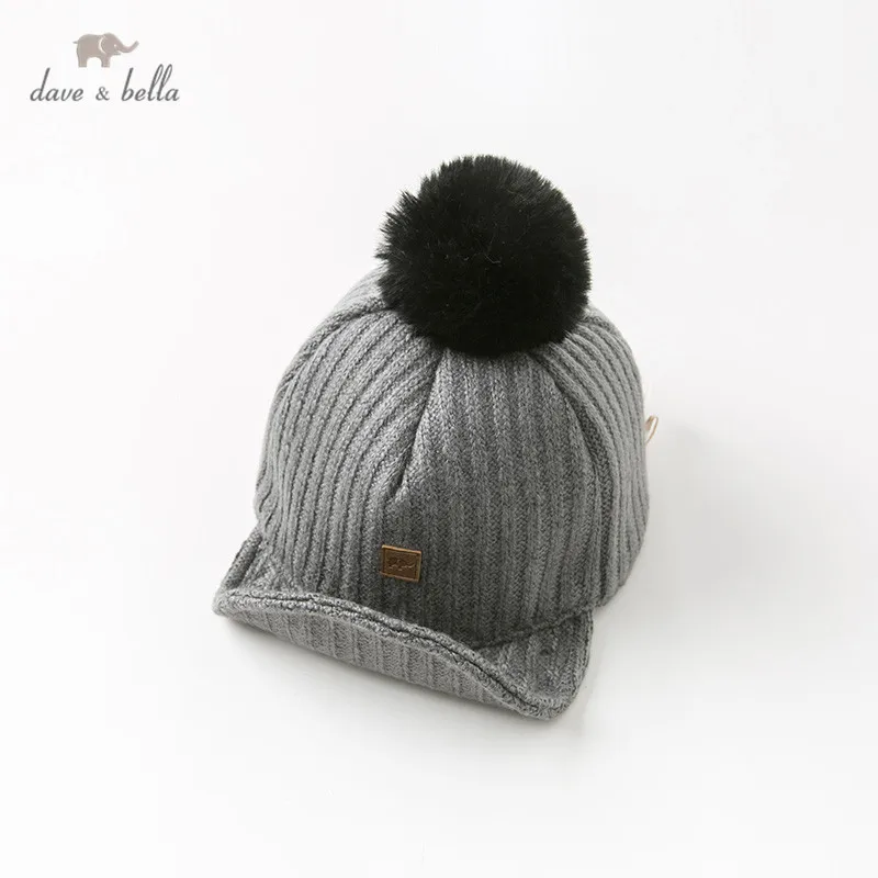 DB11648 dave bella зимняя шапка для маленьких мальчиков, детская серая шапка из бутика