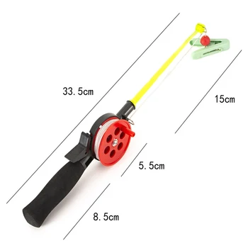 

Mini Fishing Rod Portable Kids Children Ice Fishing Pole With Fishing Reel Professional Handle 33cm Winter Tackle