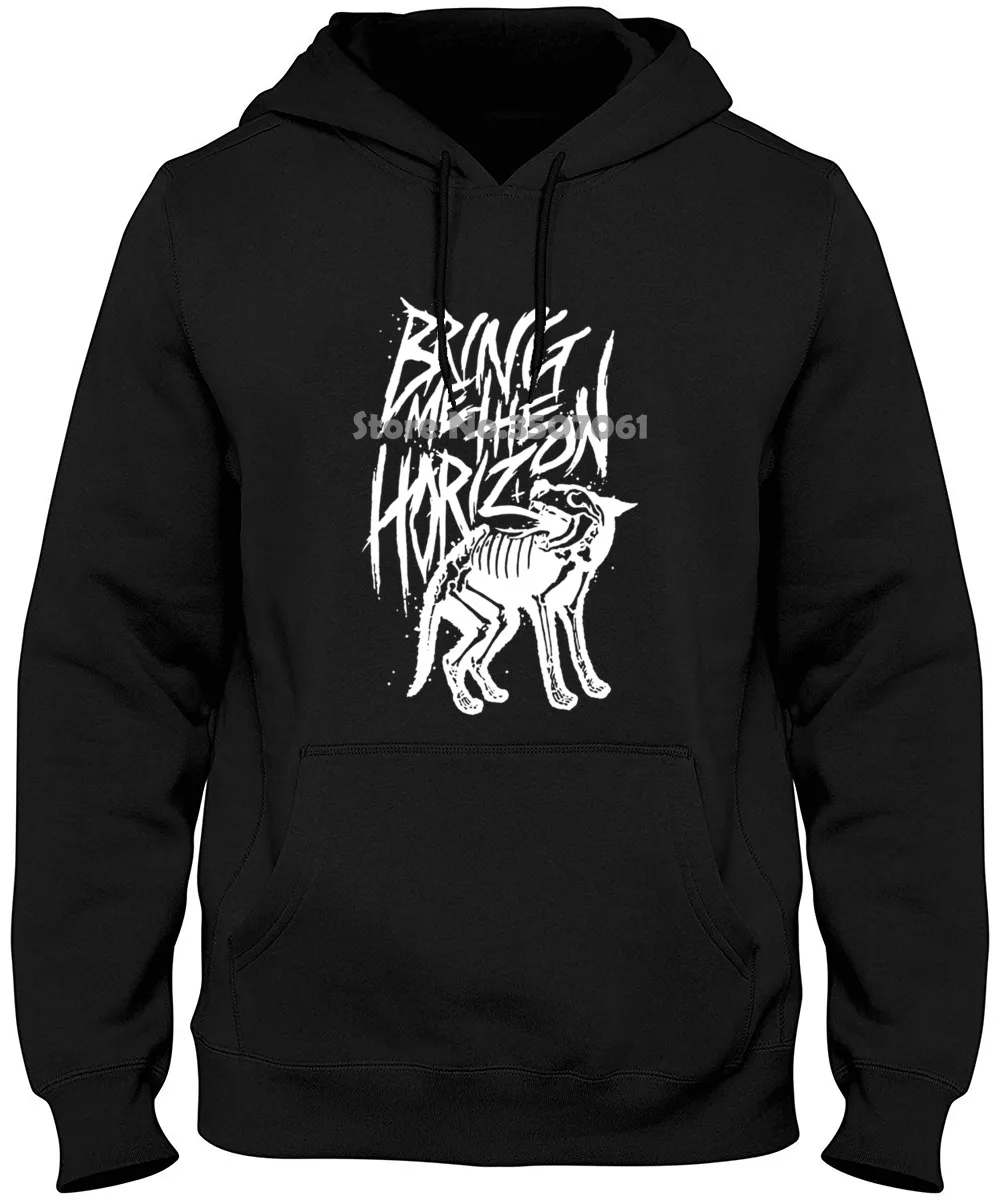 

girl loose Bring Me The Horizon Men's Wolf Bones Letter Printing , Black , Medium - Hoodies & Sweatshirts
