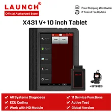 Launch X431 V+ 10 дюймов Профессиональный автомобильный диагностический сканер, автомобильный диагностический инструмент, Автосканер, PK launch V 8 планшет