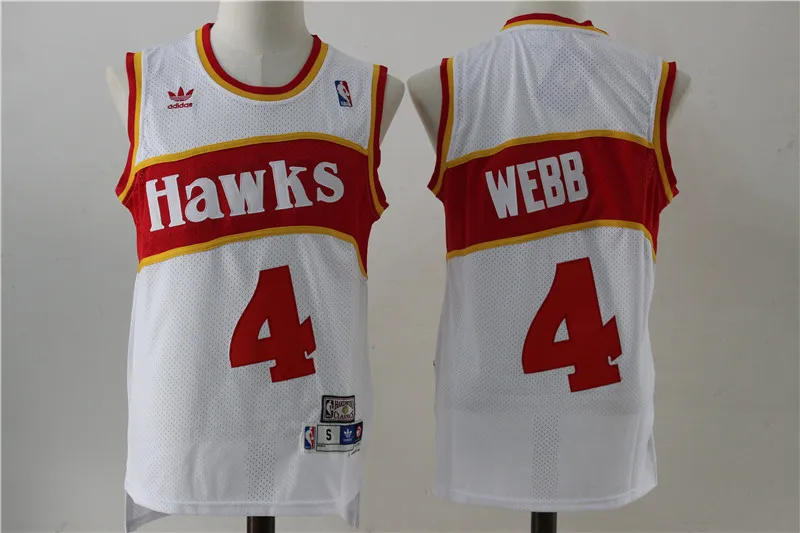 Бежевый Atlanta Dominique Wilkins Spud Webb Ретро баскетбольные майки для мужчин - Цвет: Бежевый