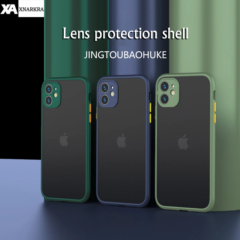 

Lens Protection Phone Cases For iPhone 11 Pro MAX Siliocne Matte Transparent Case Cover For iPhone 11 Pro MAX Shell Funda Capa