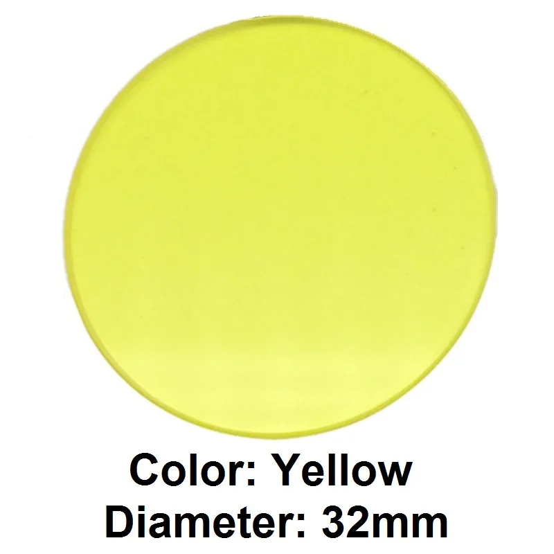 Microscope Color Filter Green Blue Yellow Red Frosted Glass Optical White Biological Microscope Filter 32mm 35mm 42mm 45mm - Цвет: 32mm Yellow