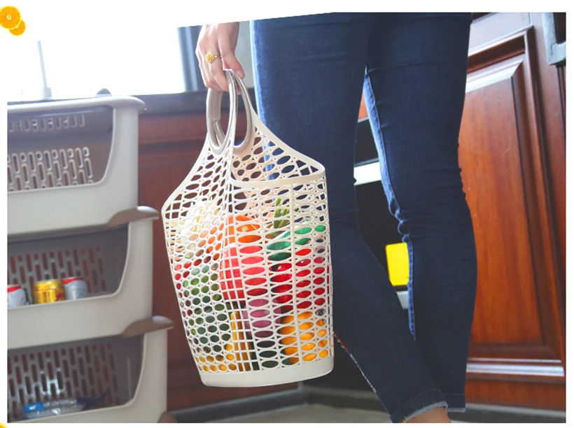 Новая пластиковая корзина для покупок Cesta, пластиковая баскетбольная корзина для овощей, фруктов, Hoppet, сумка для хранения одежды, мешок для белья