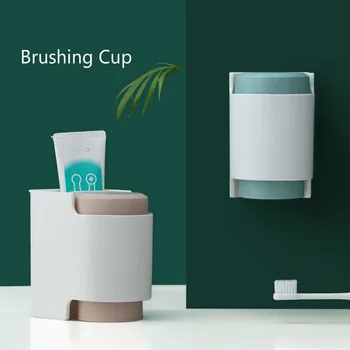 

Mr Clean Toothbrush Cup Punch-free Couple Mouthwash Cup Hanger Toothbrush Rack Bathroom Stylish Simplicity BrushTeeth Cup