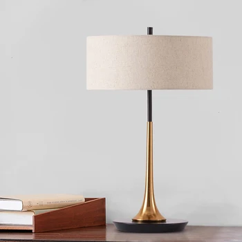 

New Simple Fabric Table Lamp Hotel Desk Lamp White Desk luminaria de mesa deco