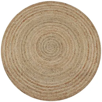 

Handmade Knit Round Carpets Rug Braided Jute 120 /150 cm Braid Rug Reversible Carpet Braided Round Area Rug for Living Room
