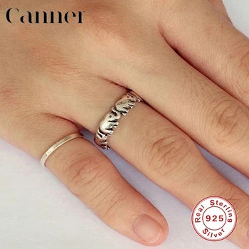 

Canner 925 Sterling Silver Finger Ring Charm Anti Allergic Elephant Ring Daily Accessories For Women Fine Jewelry anillos W4