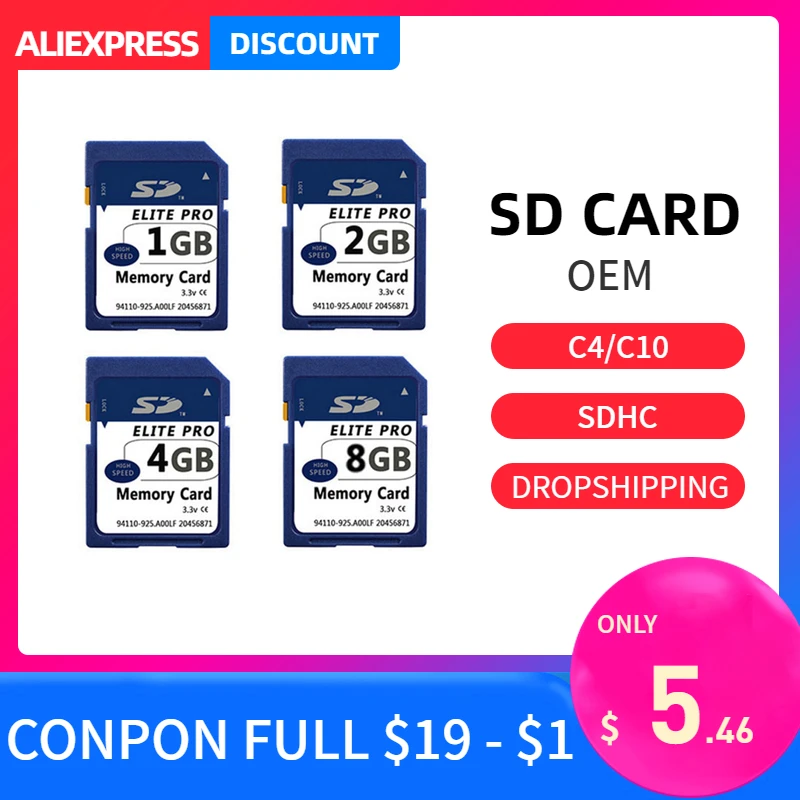 SD Card 2GB Speicherkarte Class 4 Secure Digital Cartao De Memori Carte Tablet Laptop Bag Monitor Cartao Sd Carte Memoire Mecard