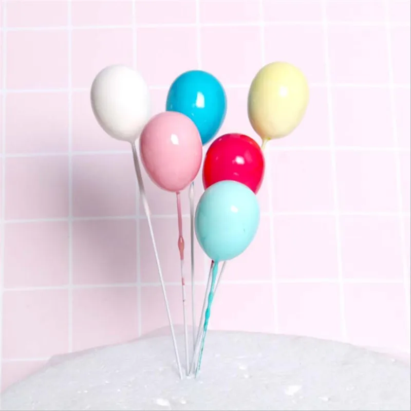 

Colorful Balloons Cake Topper Cake Decoration Accessories for Birthday Party Kids Baby Shower Wedding Dessert Table Decor-S