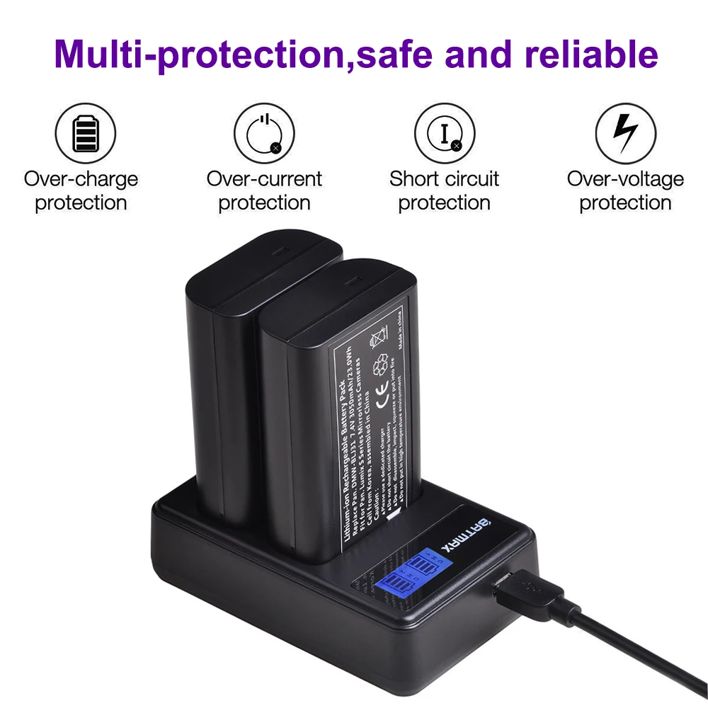 Batmax DMW-BLJ31 DMW BLJ31 BLJ31 батарея lcd USB двойное зарядное устройство для Panasonic LUMIX S1, S1R, S1H беззеркальных камер