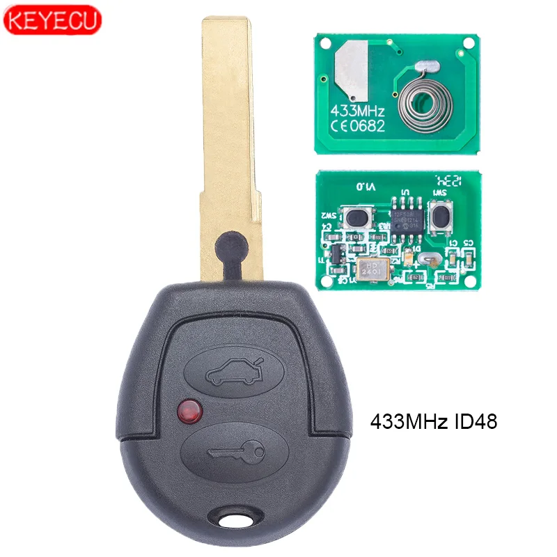 KEYECU дистанционный ключ брелок от машины 2 Button 434MHz ID48 для V * W olkswagen Gol|buttons buttons|button for