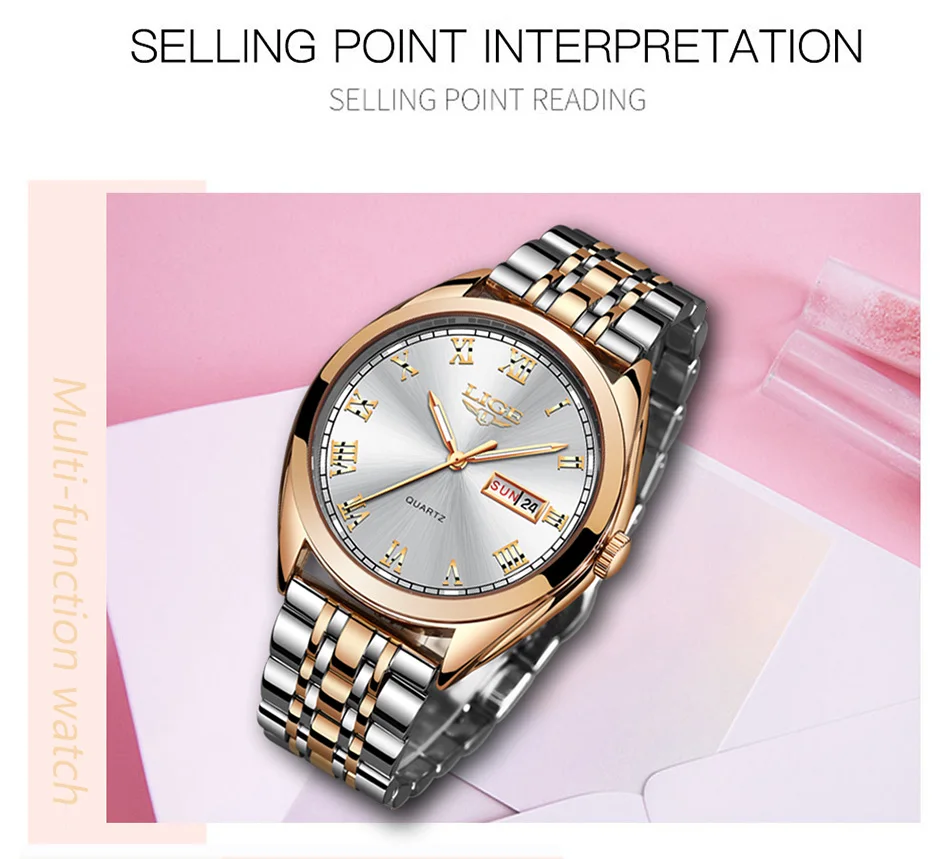 LIGE, модные женские часы, Лидирующий бренд, Роскошные водонепроницаемые золотые кварцевые часы, женские часы из нержавеющей стали с датой, подарок, часы