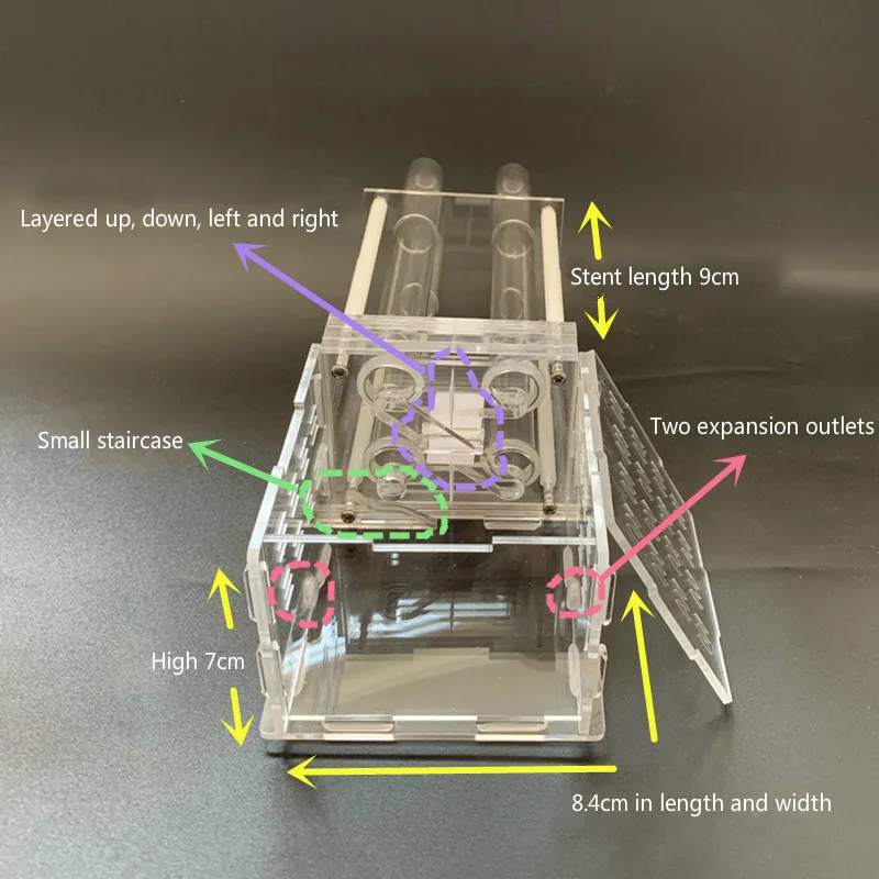 18 калибр четыре трубки акриловые Муравьиное гнездо маленькая поддержка муравьиная мастерская муравьи фермерский дом ящик для насекомых
