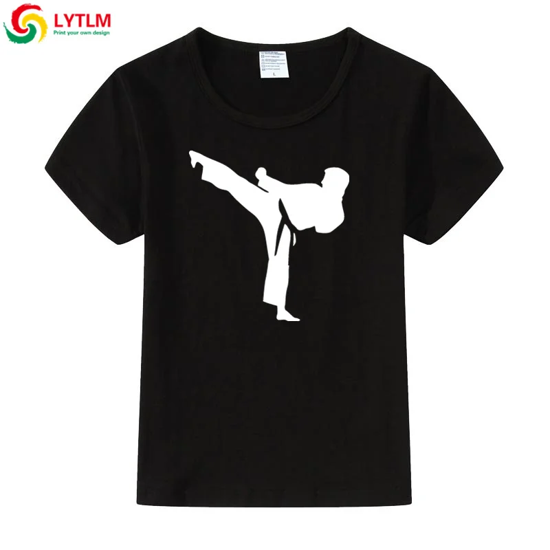 LYTLM/футболка с героями мультфильмов Kyokushin Karate Oyama/Детские футболки летняя одежда для маленьких мальчиков футболка с каратэ сетокан XXX Kids Poleras - Цвет: DX LYCRA Black