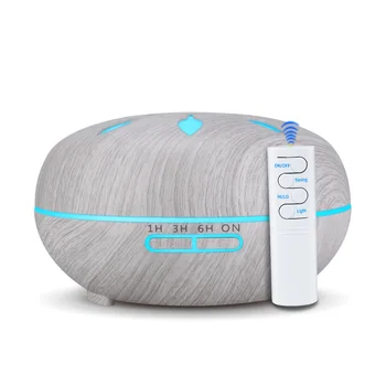 

550ml Essential Oil Diffuser Ultrasonic Air Humidifier with White Grain 7 Color Changing LED Lights Cool Mist for Office Home