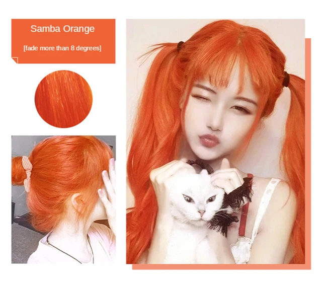 500ml Hair Dye Cream Fashion Blue Hair Waxing Mud DIY Temporary Styling Hair Color Cream No Damage Easy Wash Purple Hair Dye Wax Samba Orange