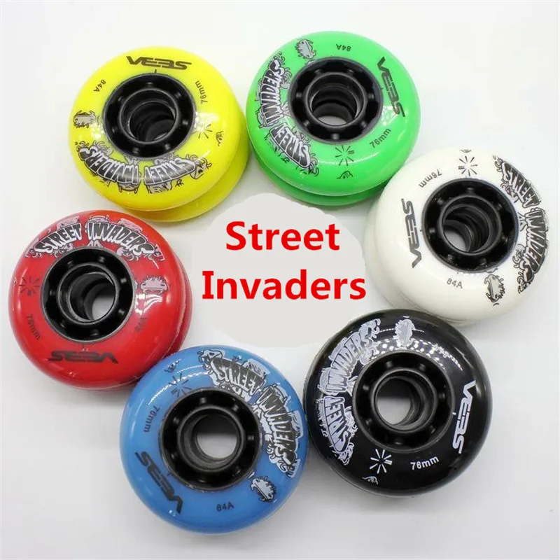 Roller Skating Wheels 4 pcs/lot Street Invaders Slalom FSK Inline Skate Wheels For SEBA HV