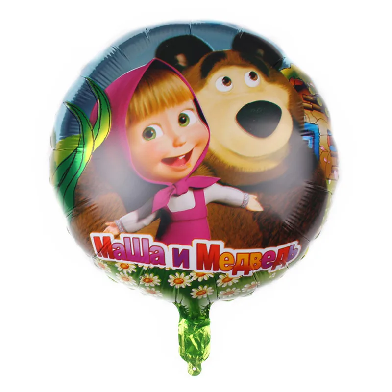 18inch Masha And Bear Foil Balloon Party Supplies Decoration Birthday Party Decorations Kids Toy Air Balloon Baby Shower - Color: Blue03-1pcs