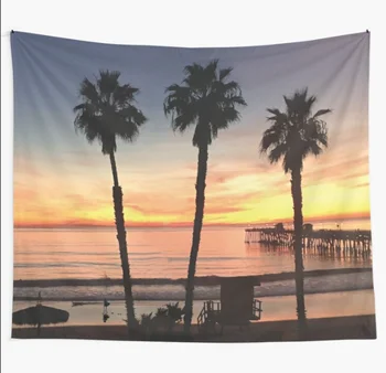 

California Beach Sunset Tapestry Boho Mandala Tapestries Witchcraft Hippie Living Room Dorm Wall Hanging Blanket Home Decor