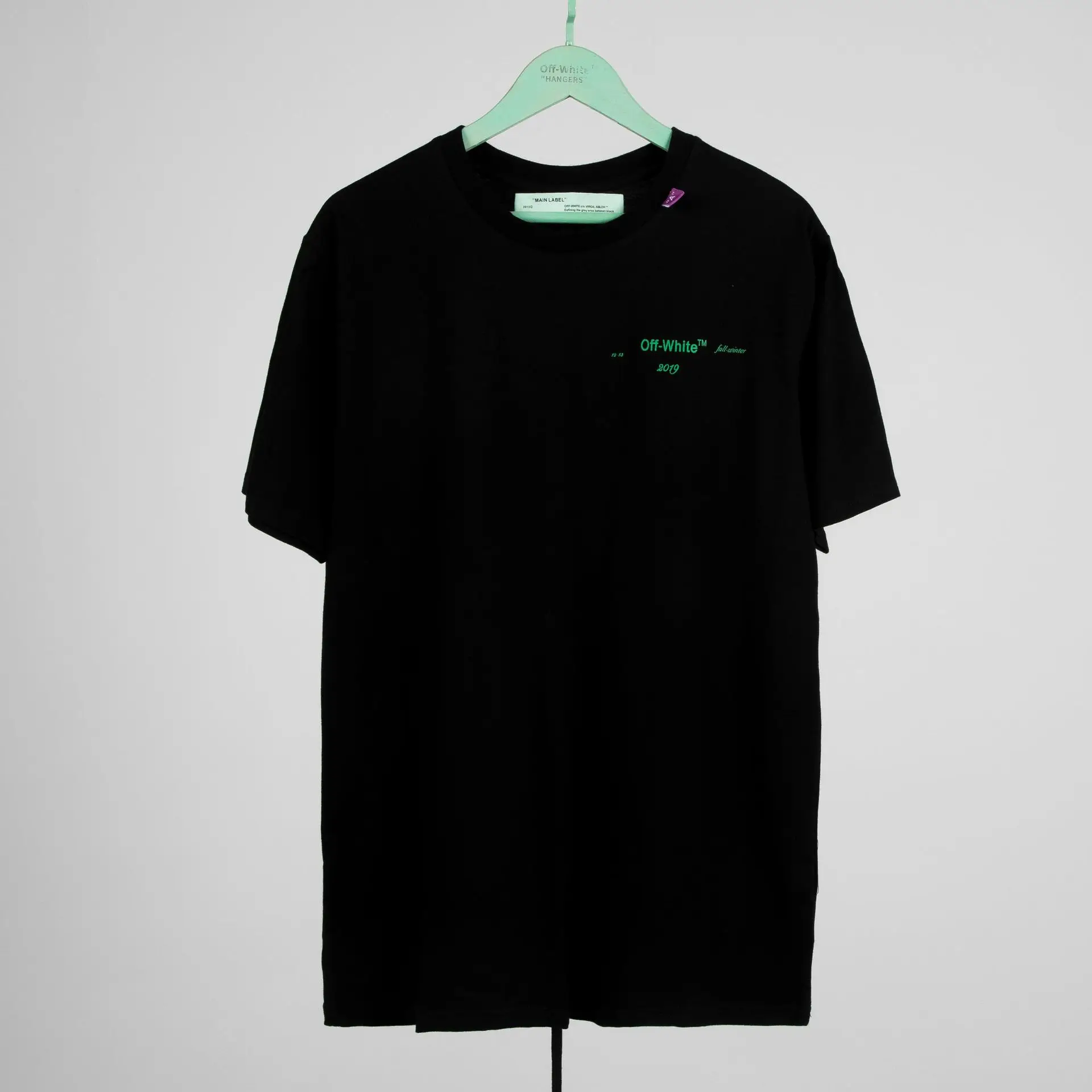 

Correct Version offowwhite High Quality 18 Autumn Green Polka Dot Arrowhead Men And Women Celebrity Style Pure Cotton Short-slee