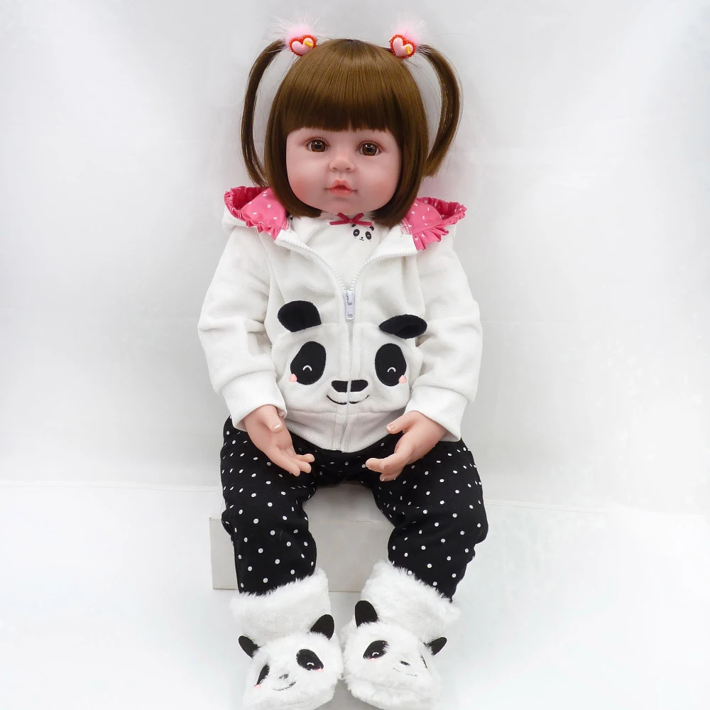 47 см кукла Bebes Reborn кровать время куклы для маленьких девочек мягкие силиконовые