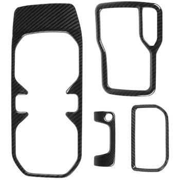 

4Pcs ABS Carbon Fiber Accessories Kit Center Armrest Switch Gear Trim for 2018-2020 Jeep Wrangler JL JLU Gladiator JT