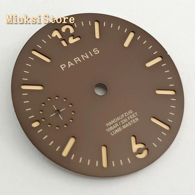 고전적 우아함과 현대적 정밀성의 조화, Parnis 다크 브라운 시계 다이얼