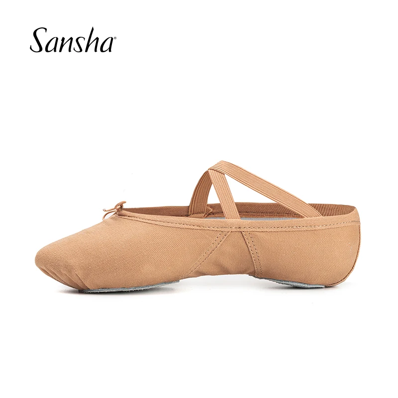 Sansha Adult Ballet Shoes Durable Canvas Triangular Arch Design For Women Girls Men White/Pink/Black/Flesh NO.3C dance shoes
