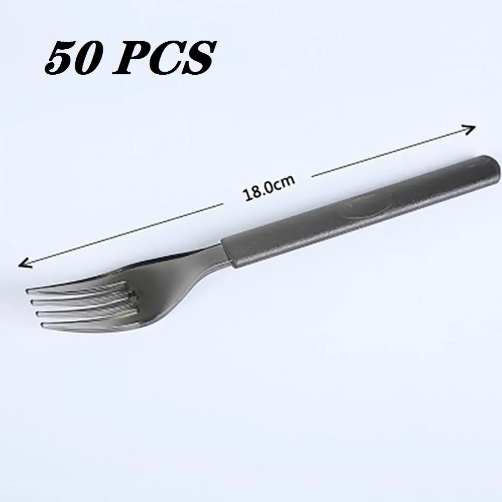 Fork(50pcs) Американский высококачественный толстый одноразовый пластиковый костюм Западная посуда салат стейк нож и вилка индивидуально упакованы - Цвет: Fork(50pcs)