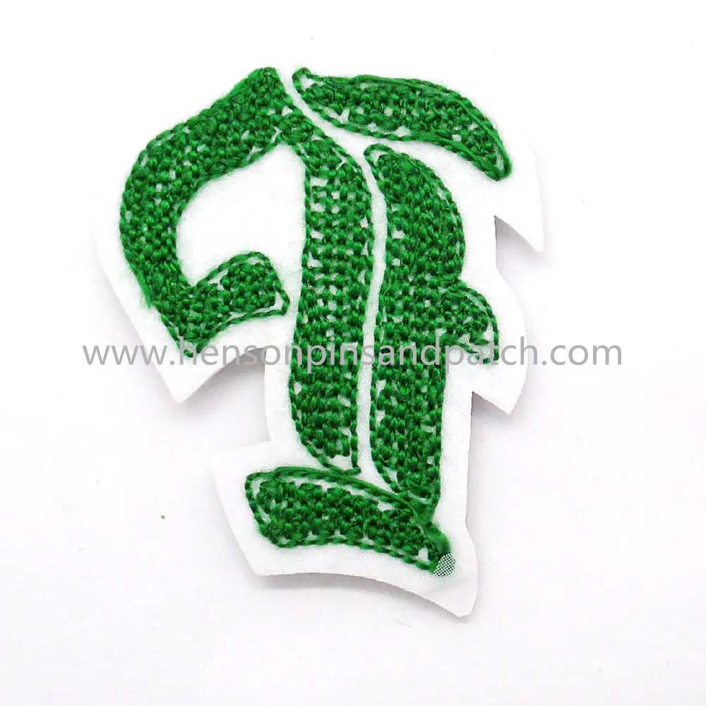 На заказ малый минимальный заказ количество зеленый шениль патчи для куртки
