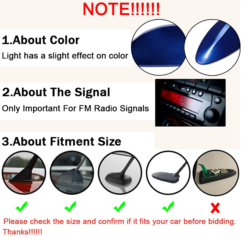 Car Shark Fin Antenna Auto Radio AM/FM Signal Aerials Decoration for Seat Ibiza 6J 6L BMW Mini Cooper Suzuki Swift Citroen C4 C3 bug deflector