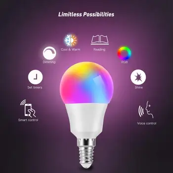 

Dimmable E27 LED Lamp RGB 7W WIFI Smart Bulb Bluetooth IR Remote Control Light Bulb Smart App Control Work With Alexa/Google