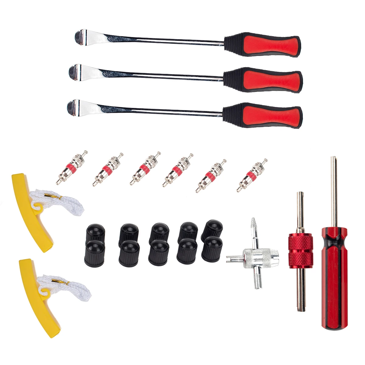 

[Combination] 24 pieces - Car and motorcycle tire repair tool spoon with yellow tire protection sleeve #4-6