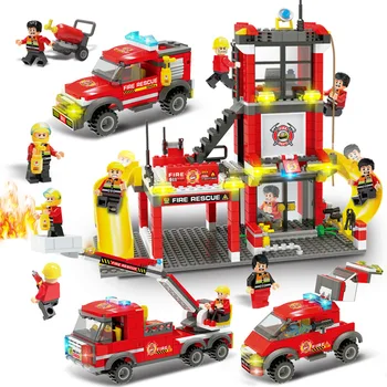

City Legoed Fire Police Fire Rescue Car Bus Model Building Blocks Brick Toys For Children Kids Christmas Gifts