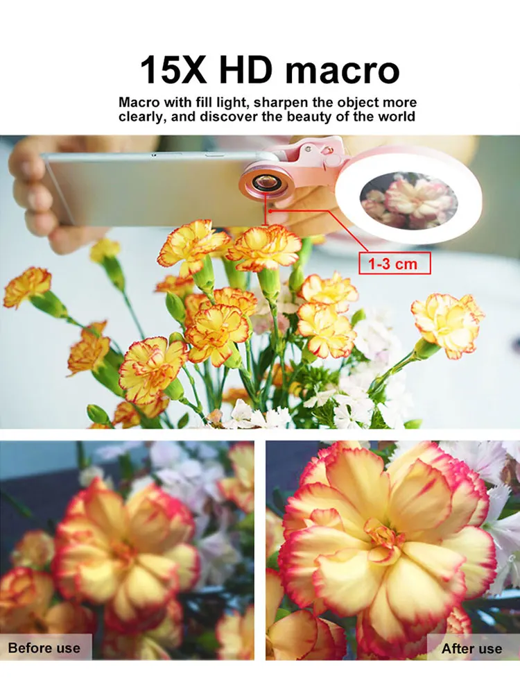 

USB Charge Selfie Lens Flash Portable Led Camera Mobile Phone Photography Ring Light Photo Studio Backlighting Flashes Tools