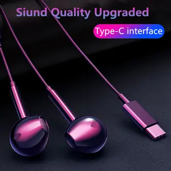 

Heavy Bass type C earphones for Samsung For Xiaomi Redmi 3.5mm Jack In Ear ear phone Headset Mic Volume control TypeC Earphone