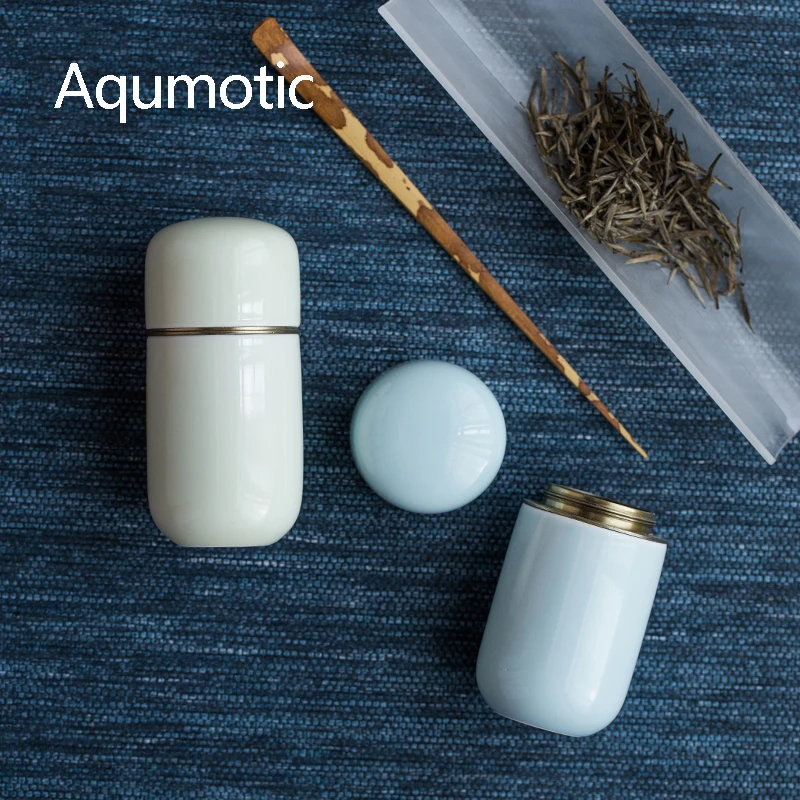 Aqumotic керамическая банка для женщин, маленькая коробка для таблеток, мужские коробки, портативная герметичная банка, банки для консервирования чая, герметичная упаковка с крышкой
