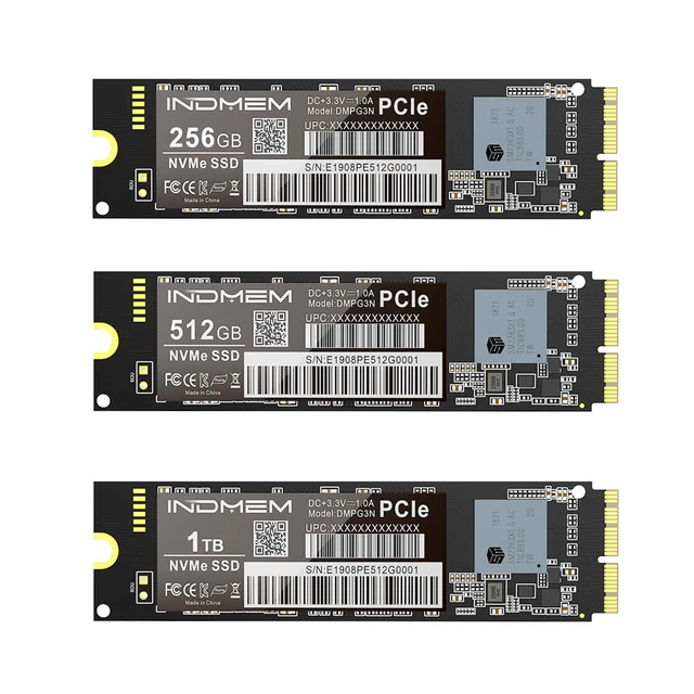 Indmem Ssd M2 Nvme M.2 256gb 512gb 1tb Ssd Pcie For Mac/macbook Air/macbook  Pro Ssd Nvme Hard Drive 3x4 3d Nand Ssd For Apple - Solid State Drives -  AliExpress