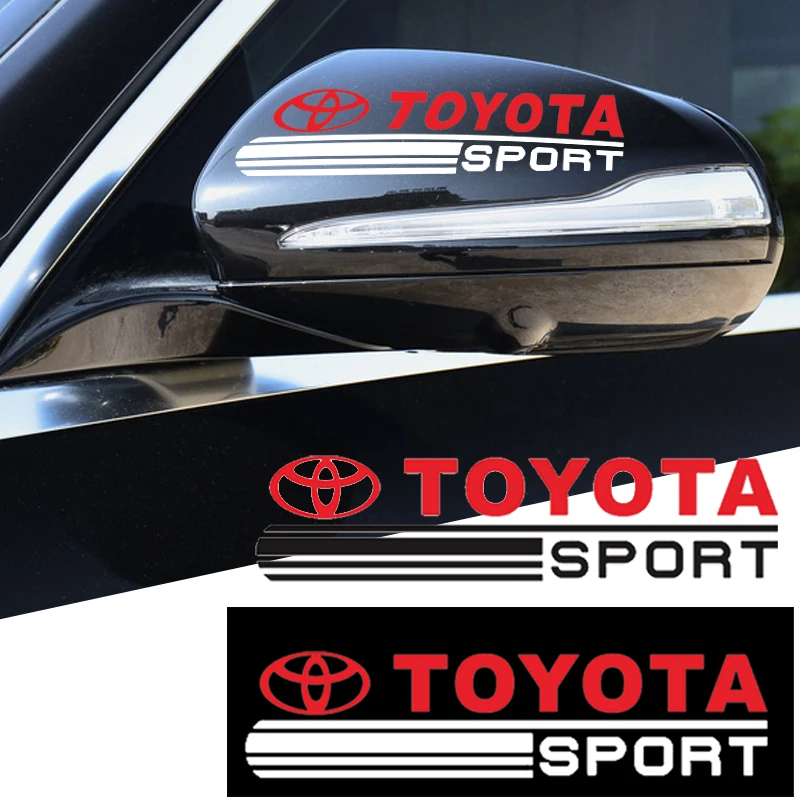 

2pcs Car Rearview Mirror Sticker Decoration Decals For Toyotas C-HR RAV4 Yaris Camry Avalon Avensis Prado Prius TRD Accessories